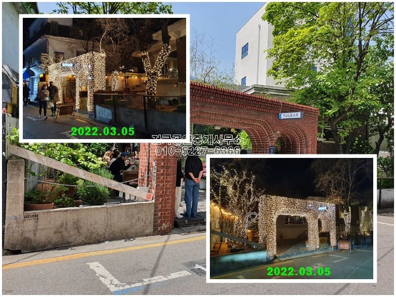 육 년간 이 자리를 지켰던 카페의 벽돌 아치문입니다. 계절마다 다른 장식을 두르고도 늘 줄이 늘어서 있던 곳으로, 2026년 8월 영업을 마쳤습니다.