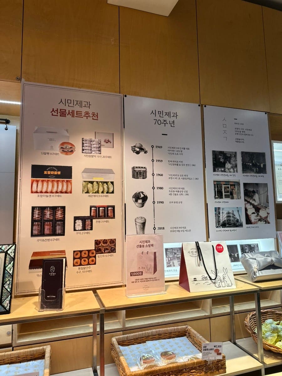 같은 블로거가 찍은 70주년 연혁판입니다. 1949년 창업부터 1980년 2대 대표 승계, 2018년 3대 대표 취임까지 시간순으로 정리돼 있고,