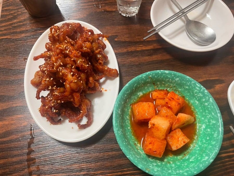 a_a_____y는 방송에 나왔다는 소식을 듣고 원래 생각했던 다른 집 대신 이곳으로 정했습니다. 깨가 솔솔 뿌려진 뼈없는닭발과,